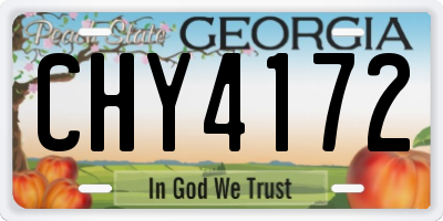 GA license plate CHY4172