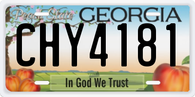 GA license plate CHY4181