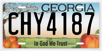 GA license plate CHY4187
