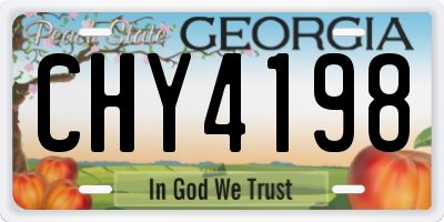 GA license plate CHY4198