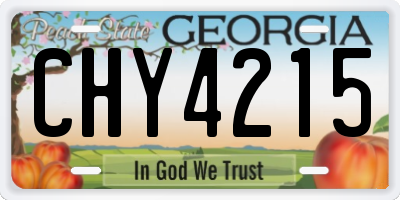 GA license plate CHY4215