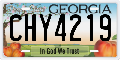 GA license plate CHY4219