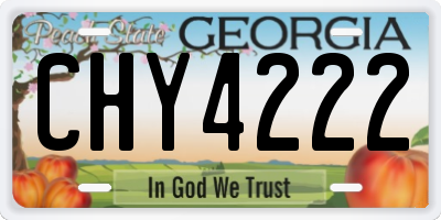 GA license plate CHY4222