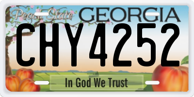 GA license plate CHY4252