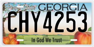 GA license plate CHY4253