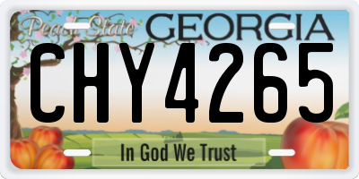 GA license plate CHY4265