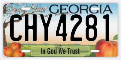 GA license plate CHY4281
