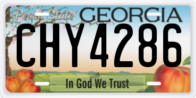 GA license plate CHY4286