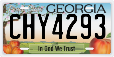 GA license plate CHY4293