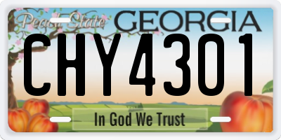 GA license plate CHY4301