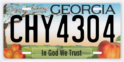 GA license plate CHY4304