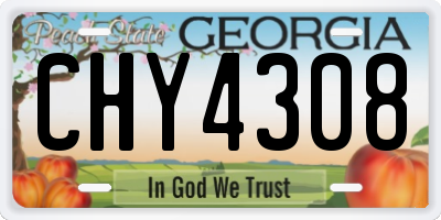 GA license plate CHY4308