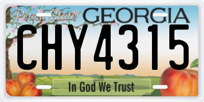 GA license plate CHY4315
