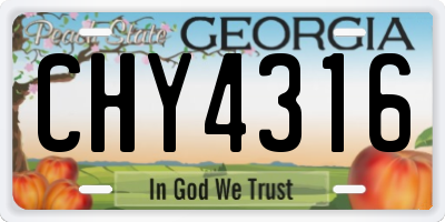 GA license plate CHY4316