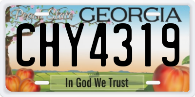 GA license plate CHY4319