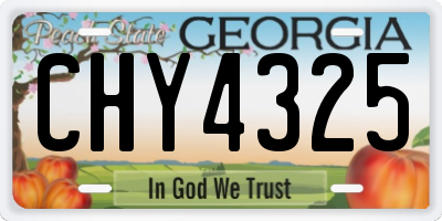 GA license plate CHY4325