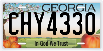 GA license plate CHY4330
