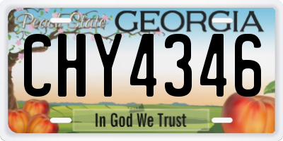 GA license plate CHY4346