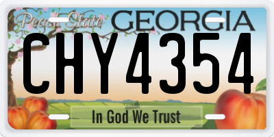 GA license plate CHY4354