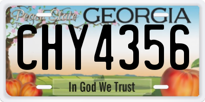 GA license plate CHY4356