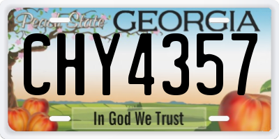 GA license plate CHY4357