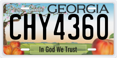 GA license plate CHY4360