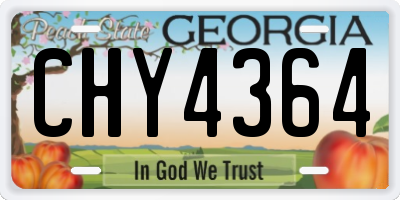 GA license plate CHY4364