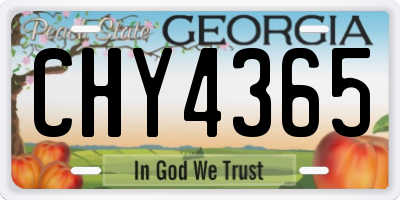 GA license plate CHY4365