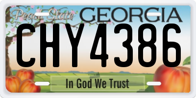 GA license plate CHY4386