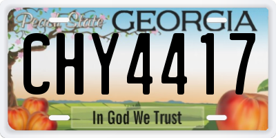 GA license plate CHY4417