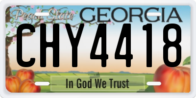 GA license plate CHY4418