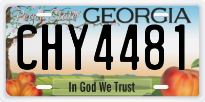 GA license plate CHY4481