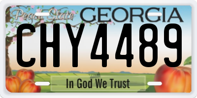 GA license plate CHY4489