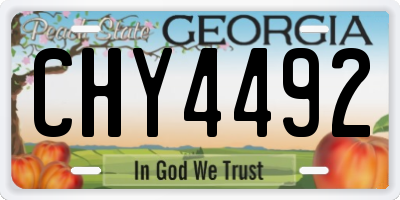 GA license plate CHY4492