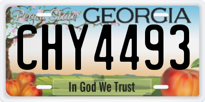 GA license plate CHY4493