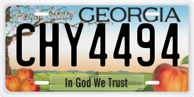 GA license plate CHY4494