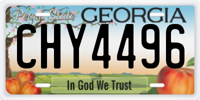 GA license plate CHY4496