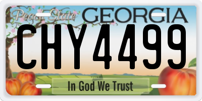 GA license plate CHY4499