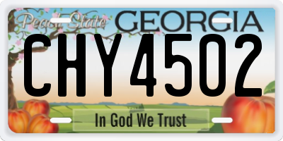 GA license plate CHY4502