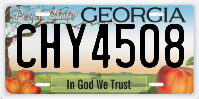 GA license plate CHY4508