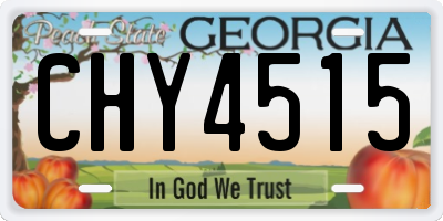 GA license plate CHY4515
