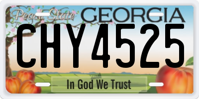 GA license plate CHY4525
