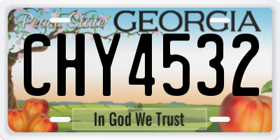 GA license plate CHY4532