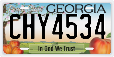 GA license plate CHY4534
