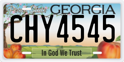 GA license plate CHY4545