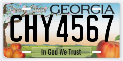GA license plate CHY4567