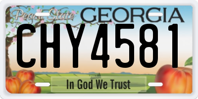 GA license plate CHY4581