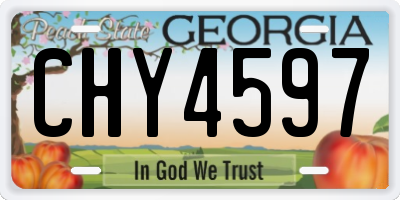GA license plate CHY4597