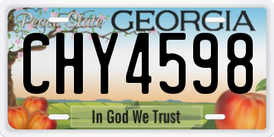 GA license plate CHY4598