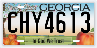 GA license plate CHY4613